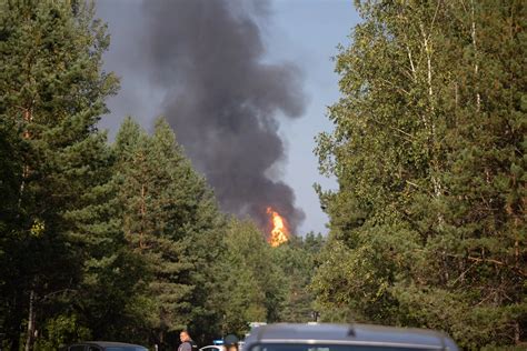 Nuotrauka iš įvykio vietos Baltojoje Vokėje, iliustruojanti gaisro mastą