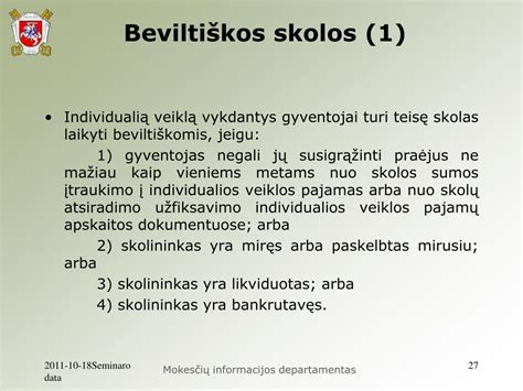 Schema: Beviltiškos skolos pripažinimo kriterijai