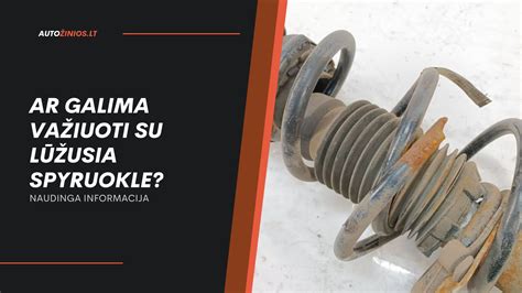 Detali nuotrauka, vaizduojanti pažeistą (rūdijusią ar lūžusią) automobilio spyruoklę
