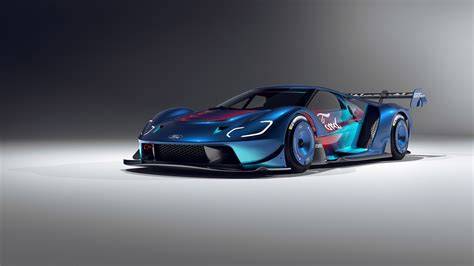 Ford GT GT kartos nuotrauka su pagrindiniais variklio komponentais