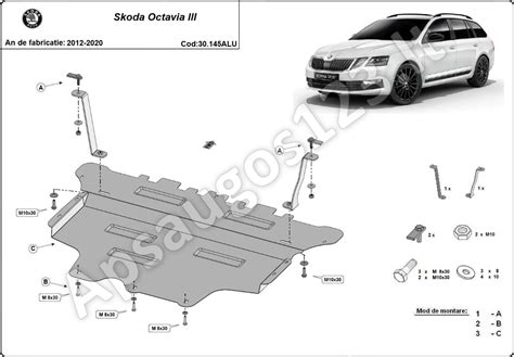 Škoda Octavia variklio skyriaus saugiklių schemos pavyzdys