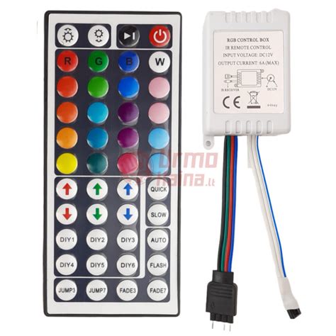 RGB LED juostos jungimo schema prie akumuliatoriaus