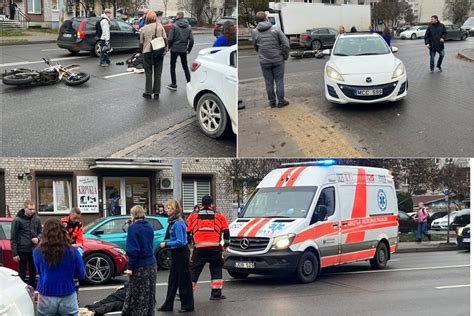 nuotrauka su sužalotu motociklu po eismo įvykio Antakalnio gatvėje
