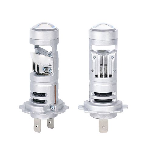 Schema su skirtingais H7 LED lempučių tvirtinimo mechanizmais