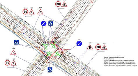 Schemos: sudėtingos sankryžos ir eismo situacijos