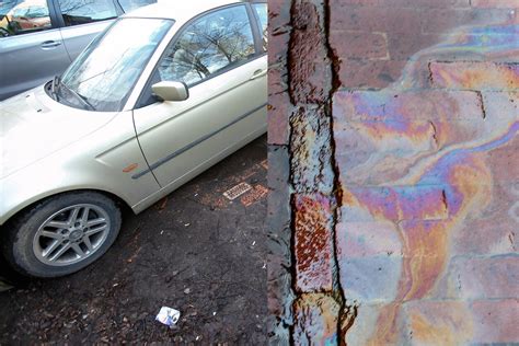 Ilustracija, rodanti hidraulinio skysčio pratekėjimo požymius po automobiliu