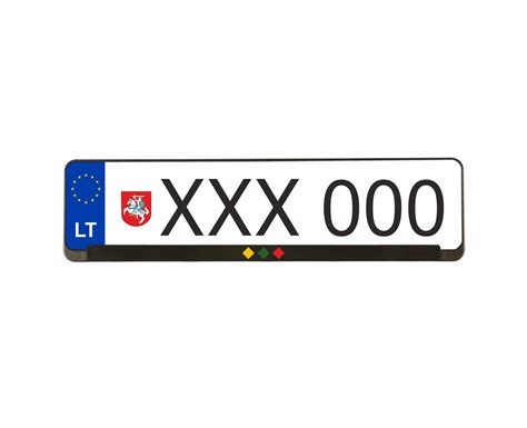 Teminis automobilio numerio rėmelio su valstybiniu numeriu atvaizdas