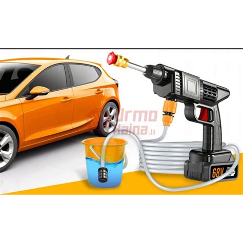 infografika: teisingas aukšto slėgio pistoleto laikymo atstumas plaunant automobilį
