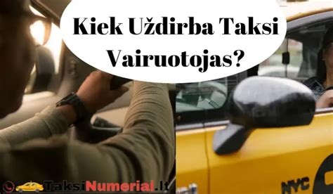 Infografika apie taksi vairuotojo išlaidas ir pajamas
