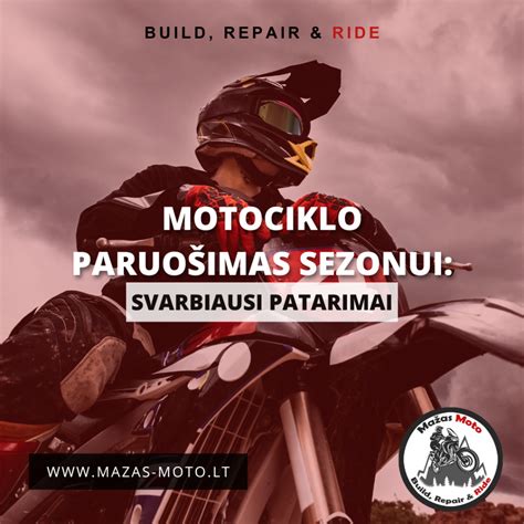Motociklo akumuliatoriaus priežiūros patarimai infografika