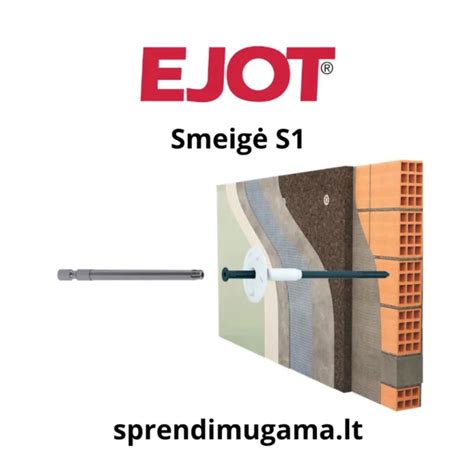 ejotherm S1 smeigės tvirtinimo schema