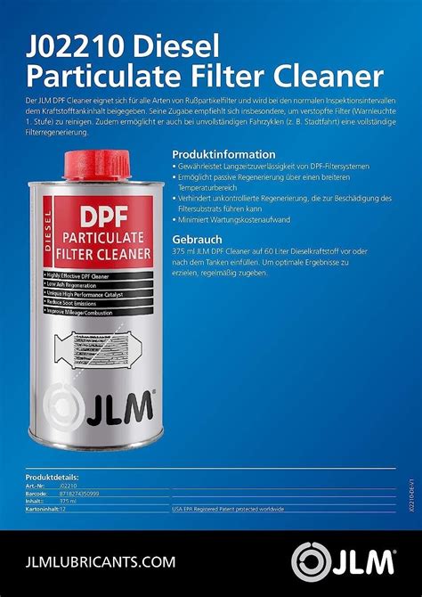 JLM Diesel DPF Particulate Filter Refill Fluid pakuotė
