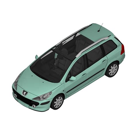 „Peugeot 307 SW“ automobilio interjero nuotrauka su panoraminio stogo akcentu