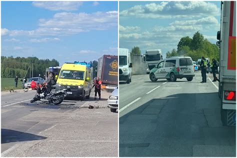 Motociklo avarijos vieta kelyje Salantai-Plateliai