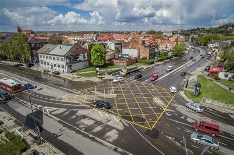 Geltonai pažymėta sankryža Vilniaus mieste