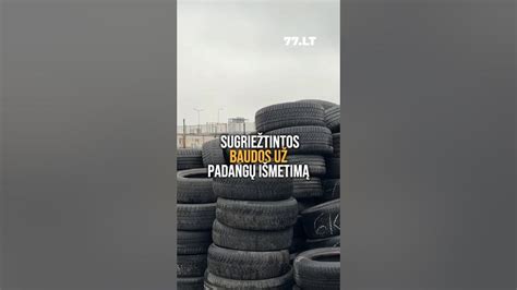 infografika apie baudas už padangų išmetimą