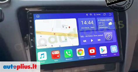 automobilio multimedijos sistemos ekranas su navigacija