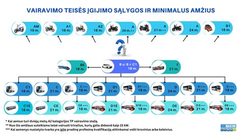 Schema: vairuotojo kategorijos ir transporto tipai