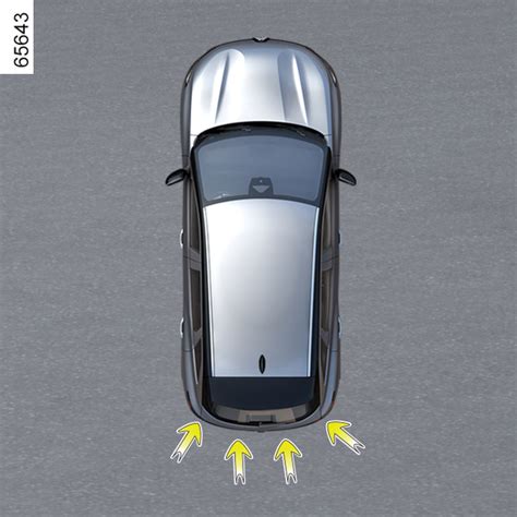 Teminė nuotrauka: Citroën C8, parkuojamas atbuline eiga, su pavaizduotais parktronikų jutikliais