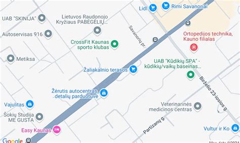 Žemėlapis, rodantis Taikos pr. 110b Kaune