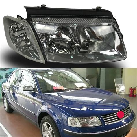 Thematic photo of a VW Passat B5 headlight, highlighting its design