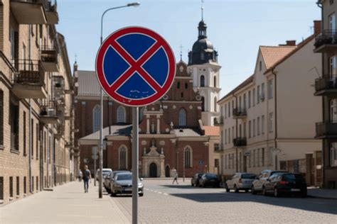 Nuotrauka su kelio ženklu 