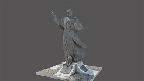 Bronzinė Popiežiaus Jono Pauliaus II skulptūra Studzieničnoje