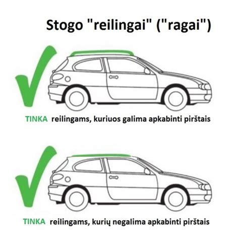 Nuotrauka su Toyota Auris automobiliu, ant kurio sumontuoti stogo skersiniai