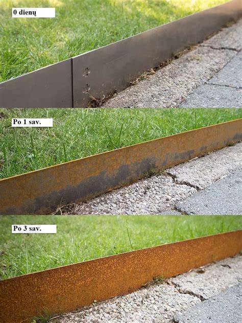 Pavyzdys su Corten plieno vejos bortais kraštovaizdyje