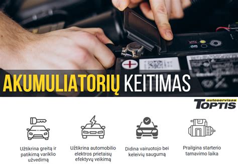 Akumuliatoriaus pasirinkimo infografika
