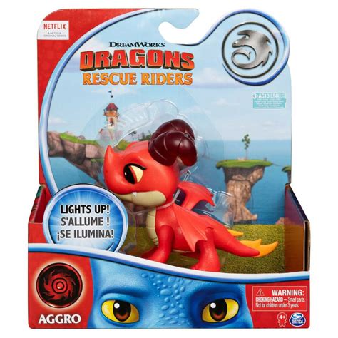 Žaislinis slibinas Aggro iš „DreamWorks Dragons Rescue Riders“