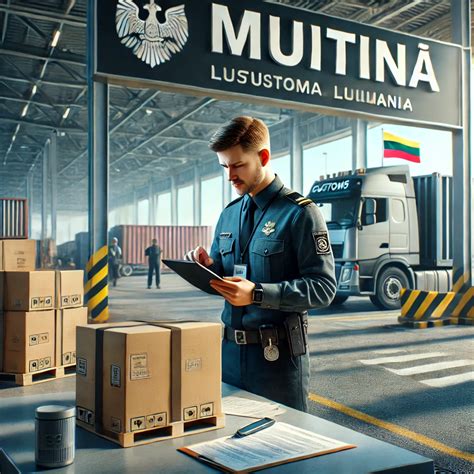 Tematinė iliustracija: muitinės deklaracija ir dokumentai