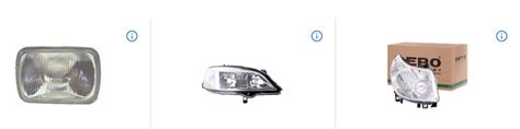 skirtingų tipų automobilio žibintai