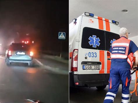 nuotrauka: apverstas stulpas Ozo gatvėje po avarijos