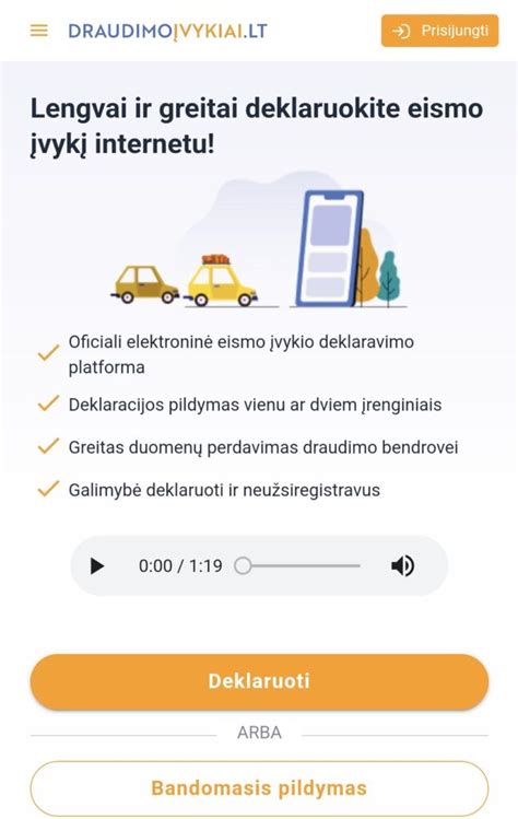 Nuotrauka, vaizduojanti eismo įvykio deklaracijos pildymą