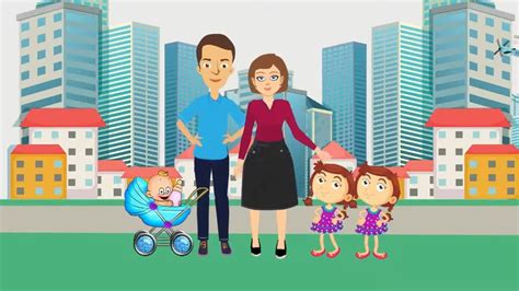 Šeimos automobilio pasirinkimo iliustracija (automobiliai ir šeima su vaikais)