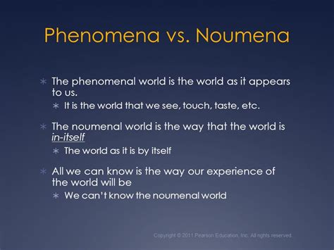 Diagrama, iliustruojanti Kanto pažinimo teoriją: noumena ir phenomena