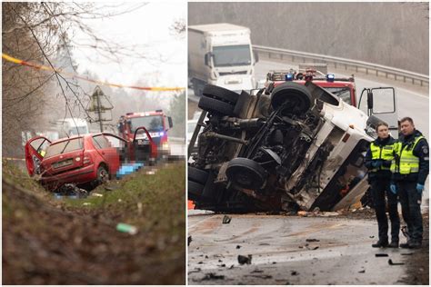 Avarijos vieta Kauno rajone, kur susidūrė „Škoda Fabia“ ir miškavežis