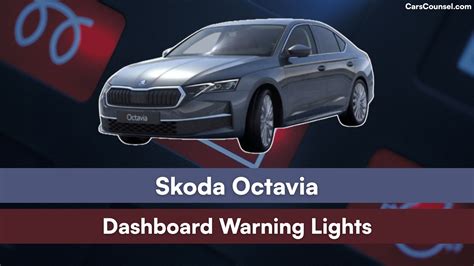 Skoda Octavia dashboard with various yellow warning lights