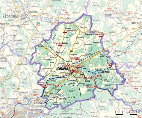 Žemėlapis su unikaliomis Jonavos rajono gyvenvietėmis (Šveicarija, Paryžius, Londonas, Venecija)