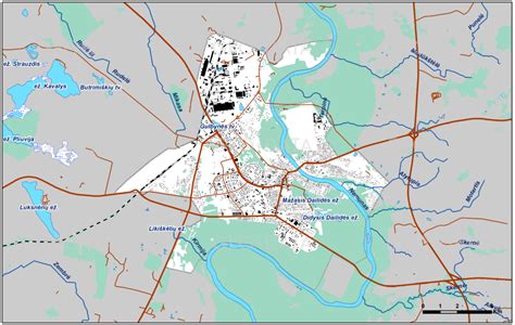 Alytaus miesto centro žemėlapis su paslaugų vietomis
