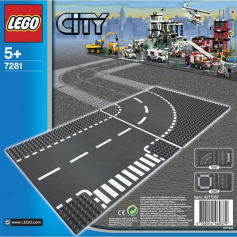 Teminis LEGO City rinkinio 7281 nuotrauka su T formos sankryža ir kelio vingiais