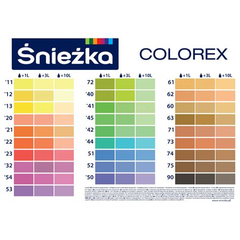 Infografika: Śnieżka COLOREX spalvų paletė