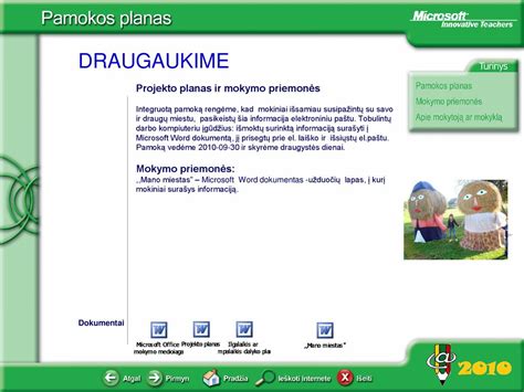 Transporto priemonės valdymo meniu paspaudus F5 mygtuką