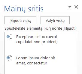 Schematinis paaiškinimas, kaip veikia „Office“ mainų sritis, rodant skirtingų šaltinių elementų rinkimą ir vėlesnį įklijavimą