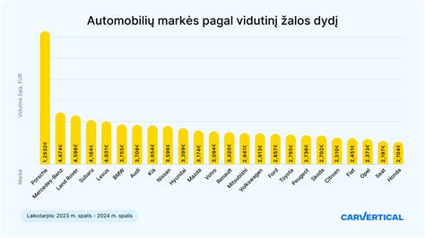 infografika su automobilių markėmis pagal apgadinimų dažnumą Lietuvoje