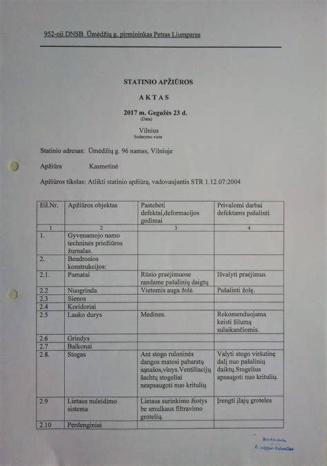 Statinio ekspertizės aktas ir brėžiniai