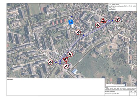 schema žiedinės sankryžos su jungiamomis gatvėmis ir pėsčiųjų takais