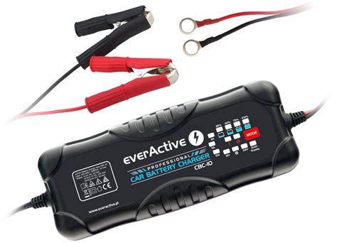 EverActive CBC-10 įkroviklio ekranas su indikatoriais