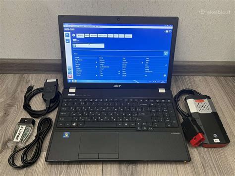 Ekranas su diagnostikos programine įranga, rodantis akumuliatoriaus pririšimo parinktis